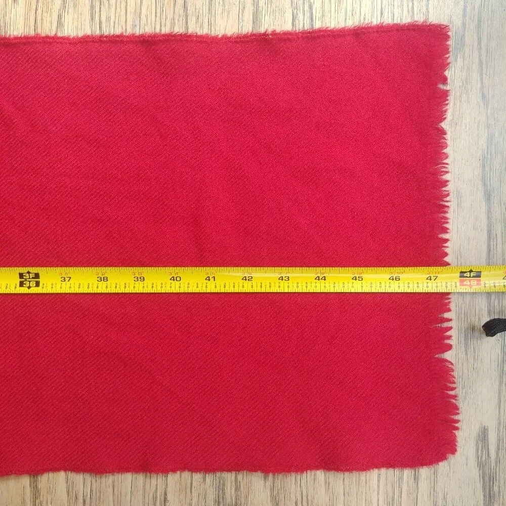 Vintage 100% virigin wool classic bright red scarf